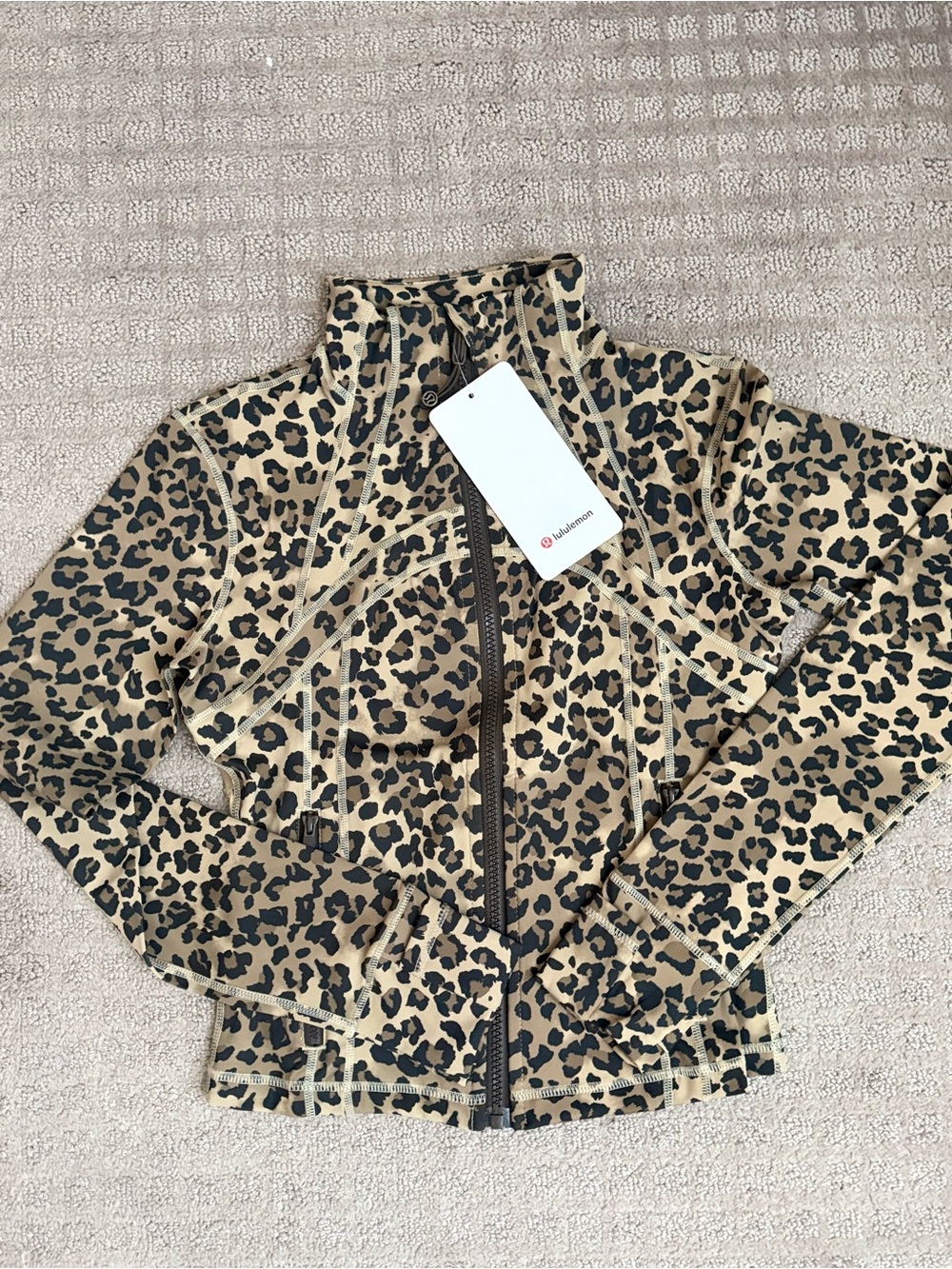 lululemon athletica Leopard Print Bomber Jacket - Tan & Black